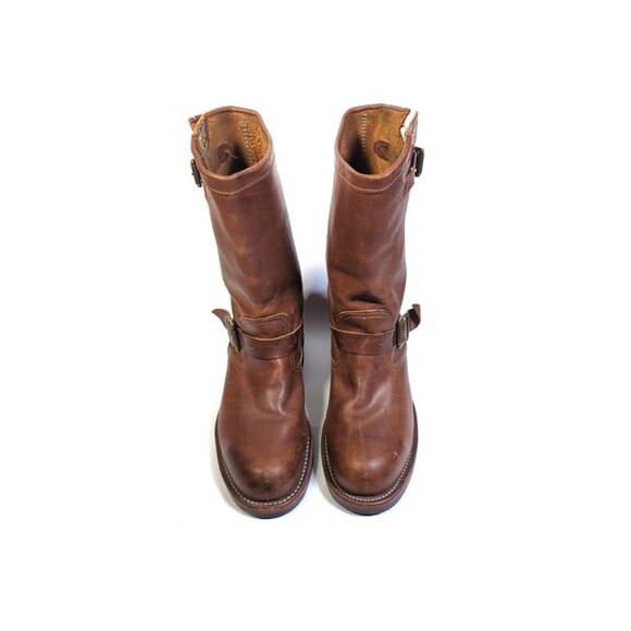 RARE Chippewa Steel Toe Brown Leather Logger Boots Womens Size 7.5 | Mens Size 6 - Picture 3 of 12